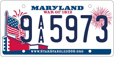 MD license plate 9AA5973