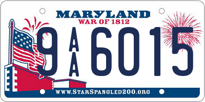MD license plate 9AA6015
