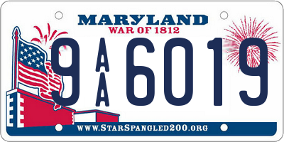 MD license plate 9AA6019