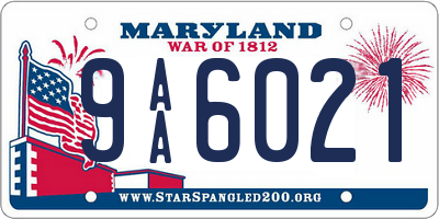MD license plate 9AA6021
