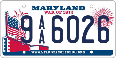 MD license plate 9AA6026