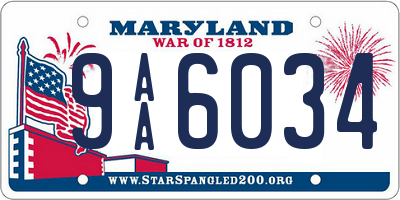 MD license plate 9AA6034
