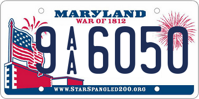 MD license plate 9AA6050