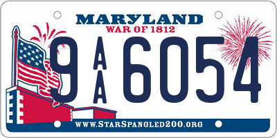 MD license plate 9AA6054