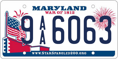 MD license plate 9AA6063