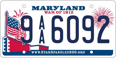 MD license plate 9AA6092