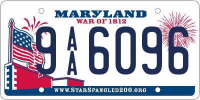 MD license plate 9AA6096