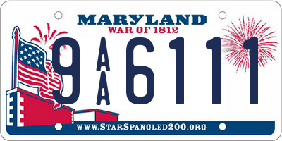 MD license plate 9AA6111