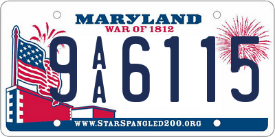 MD license plate 9AA6115