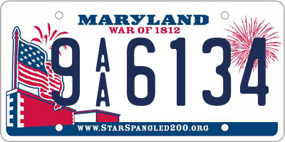 MD license plate 9AA6134
