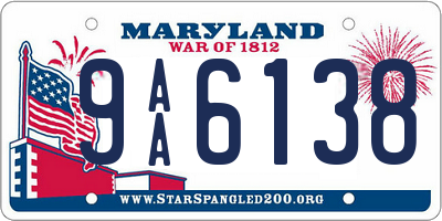 MD license plate 9AA6138