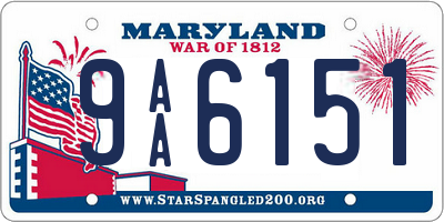 MD license plate 9AA6151