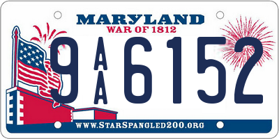 MD license plate 9AA6152