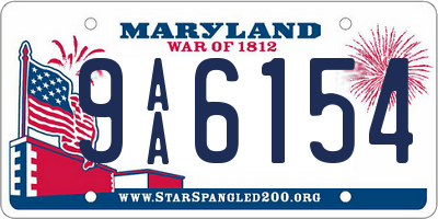 MD license plate 9AA6154