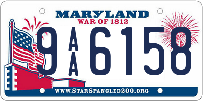 MD license plate 9AA6158
