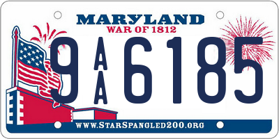 MD license plate 9AA6185