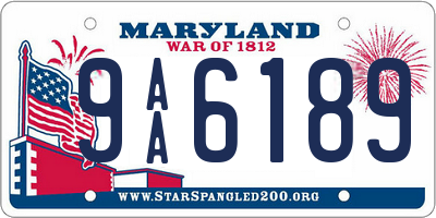 MD license plate 9AA6189