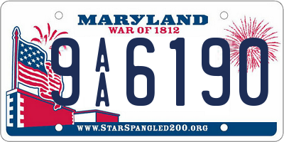 MD license plate 9AA6190