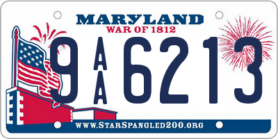 MD license plate 9AA6213
