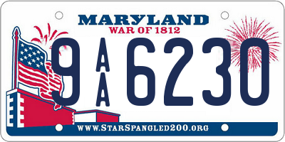 MD license plate 9AA6230