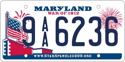 MD license plate 9AA6236