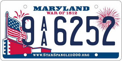 MD license plate 9AA6252