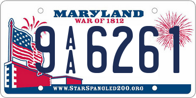 MD license plate 9AA6261