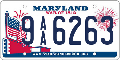 MD license plate 9AA6263