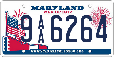 MD license plate 9AA6264