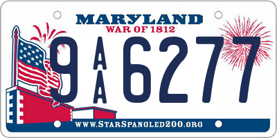 MD license plate 9AA6277