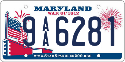 MD license plate 9AA6281