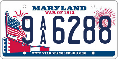 MD license plate 9AA6288