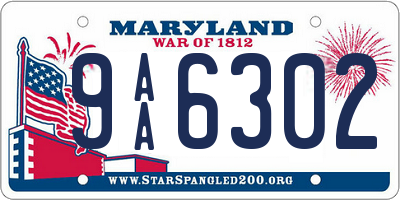 MD license plate 9AA6302