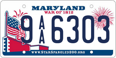 MD license plate 9AA6303