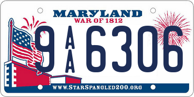 MD license plate 9AA6306