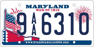 MD license plate 9AA6310