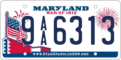 MD license plate 9AA6313