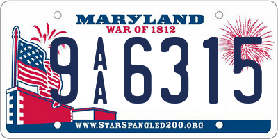 MD license plate 9AA6315