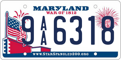 MD license plate 9AA6318