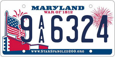MD license plate 9AA6324