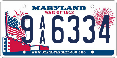 MD license plate 9AA6334