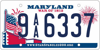 MD license plate 9AA6337