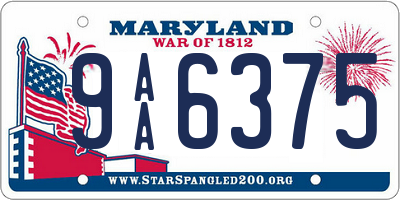 MD license plate 9AA6375
