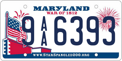 MD license plate 9AA6393