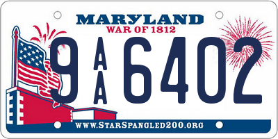 MD license plate 9AA6402