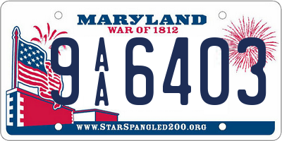 MD license plate 9AA6403
