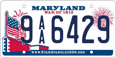MD license plate 9AA6429