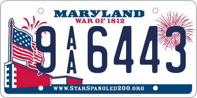 MD license plate 9AA6443