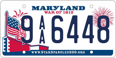 MD license plate 9AA6448
