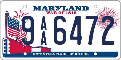 MD license plate 9AA6472